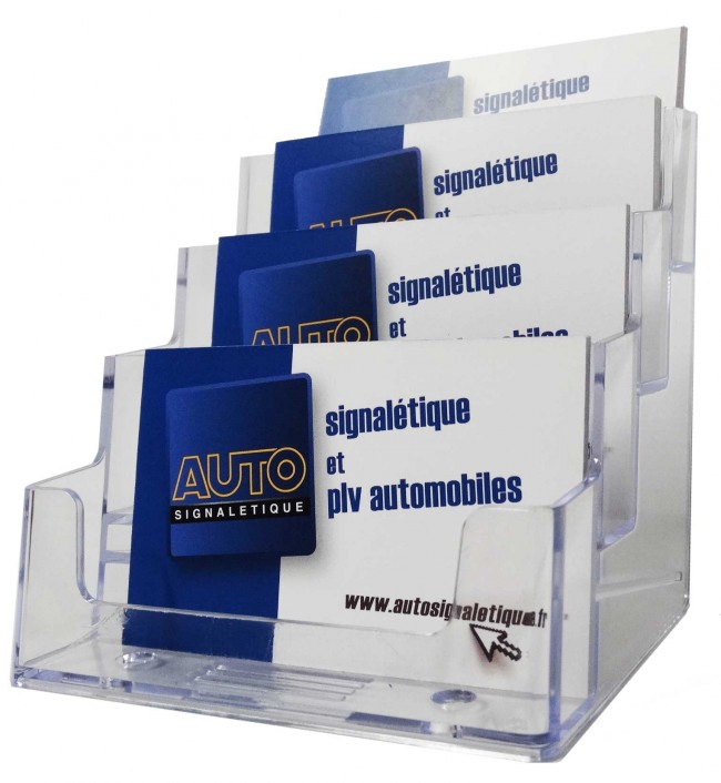 Large gamme de présentoirs en vente chez Autosignalétique Présentoir de cartes de visite avec cartes Autosignalétique