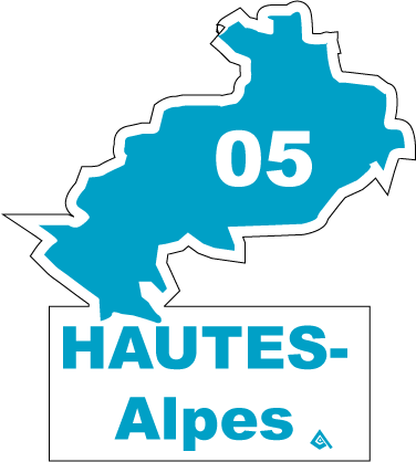 Autocollant 05 département des hautes alpes - Autosignal&eacute;tique