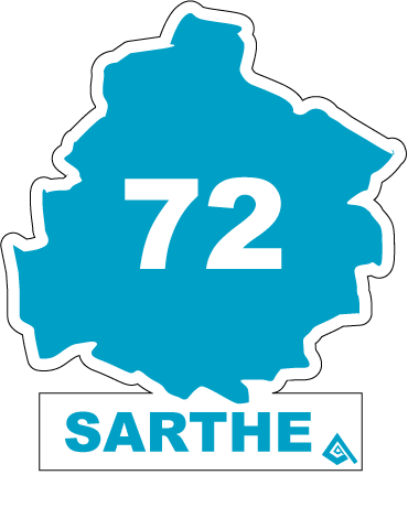 Autocollant 72 département de la sarthe - Autosignal&eacute;tique