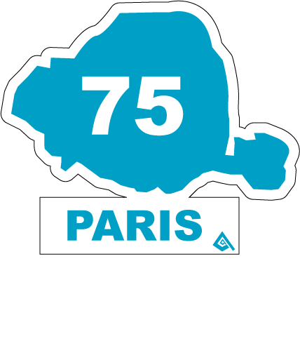 Autocollant 75 département de paris - Autosignal&eacute;tique
