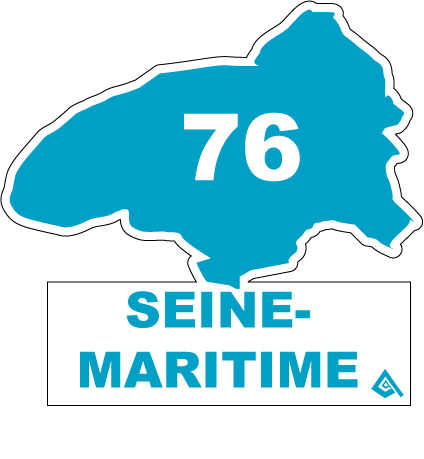 Autocollant 76 département de la seine-maritime - Autosignal&eacute;tique