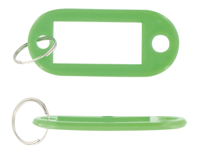 Porte clef vert avec étiquette - Autosignaletique