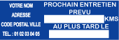 Etiquette adhésive prochain entretien personnalisée le lot de 250 ex - Autosignalétique