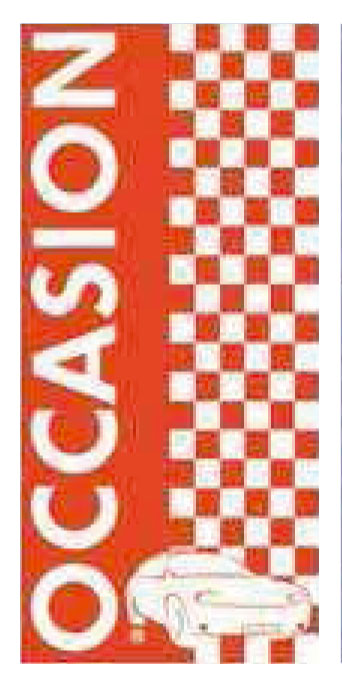 Drapeau occasion éco à damiers rouge - Autosignal&eacute;tique