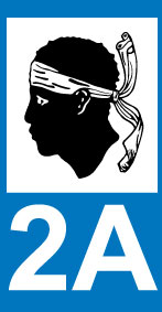 Autocollant plaque immatriculation corse 2a - Autosignal&eacute;tique