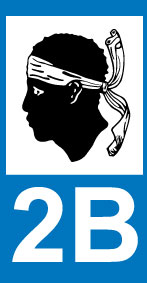 Autocollant plaque immatriculation corse 2b - Autosignal&eacute;tique