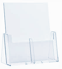 Présentoir plexiglas a6 2 compartiments pour comptoir 2c112 - Autosignal&eacute;tique