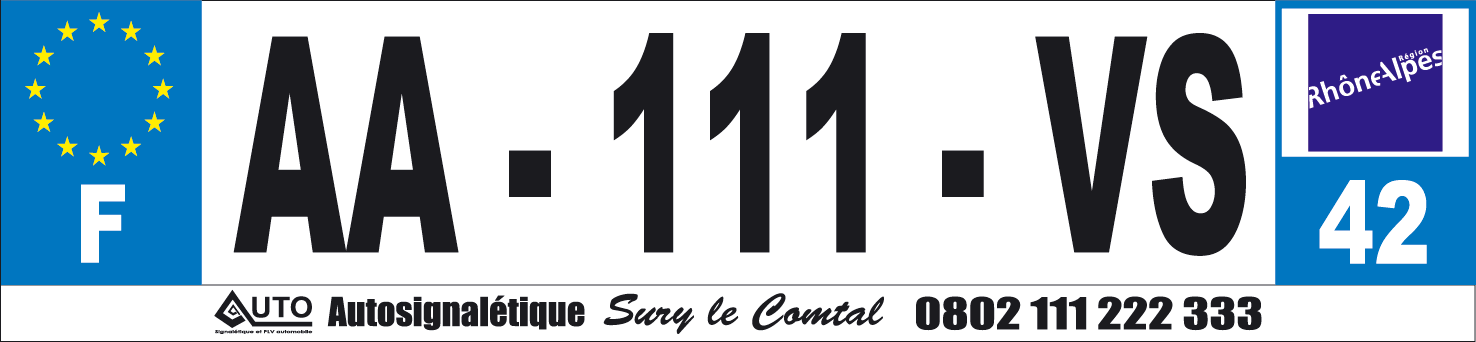 Autocollant personnalisé de dessous de plaque d'immatriculation automobile 52 x 1 cm - Autosignalétique