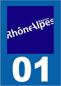 Autocollant plaque immatriculation rhône alpes 01 ain - Autosignal&eacute;tique