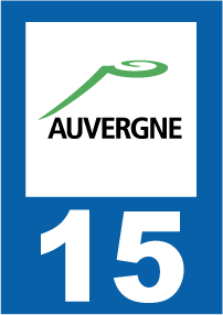 Autocollant plaque immatriculation auvergne 15 cantal - Autosignalétique