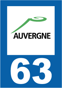 Autocollant plaque immatriculation auvergne 63 puy de dôme - Autosignalétique