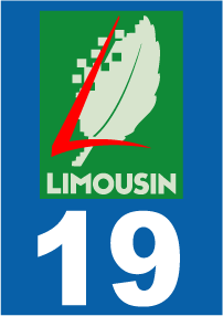 Autocollant plaque immatriculation limousin 19 corrèze - Autosignal&eacute;tique