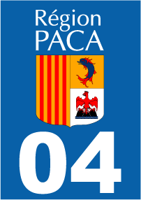 Autocollant plaque immatriculation paca 04 alpes de haute provence - Autosignalétique