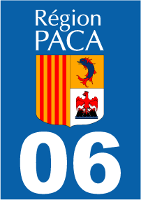 Autocollant plaque immatriculation paca 06 alpes maritimes - Autosignal&eacute;tique