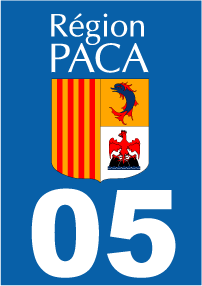 Autocollant plaque immatriculation paca 05 hautes alpes - Autosignalétique