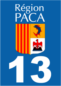 Autocollant plaque immatriculation paca 13 bouches du rhône - Autosignal&eacute;tique