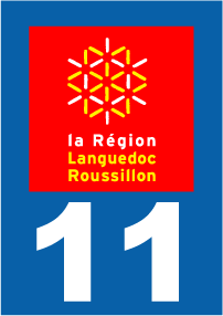 Autocollant plaque immatriculation languedoc roussillon 11 aude - Autosignal&eacute;tique