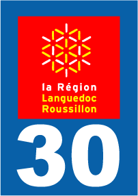 Autocollant plaque immatriculation languedoc roussillon 30 gard - Autosignal&eacute;tique