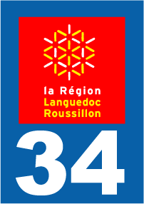 Autocollant plaque immatriculation languedoc roussillon 34 hérault - Autosignal&eacute;tique