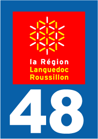 Autocollant plaque immatriculation languedoc roussillon 48 lozère - Autosignal&eacute;tique