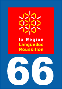 Autocollant plaque immatriculation languedoc roussillon 66 pyrénées orientales - Autosignal&eacute;tique