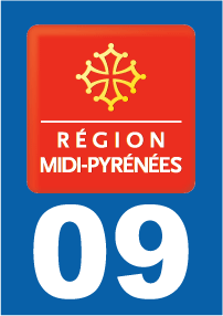Autocollant plaque immatriculation midi pyrenées 09 ariège - Autosignaletique