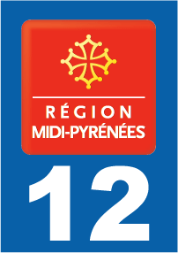 Autocollant plaque immatriculation midi pyrénées 12 aveyron - Autosignalétique