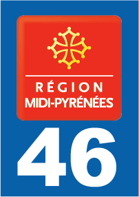 Autocollant plaque immatriculation midi pyrénées 46 lot - Autosignalétique