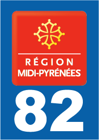Autocollant plaque immatriculation midi pyrénées 82 tarn et garonne - Autosignaletique