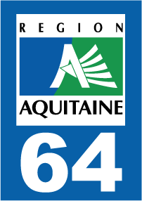 Autocollant plaque immatriculation aquitaine 64 pyrénées atlantiques - Autosignal&eacute;tique