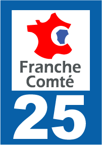 Autocollant plaque immatriculation franche comté 25 doubs - Autosignal&eacute;tique