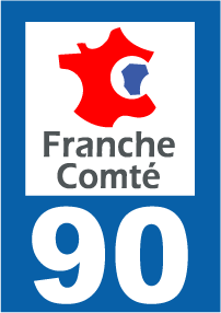 Autocollant plaque immatriculation franche comté 90 territoire de belfort - Autosignal&eacute;tique