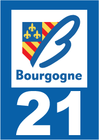Autocollant plaque immatriculation bourgogne 21 cotes d'or - Autosignaletique
