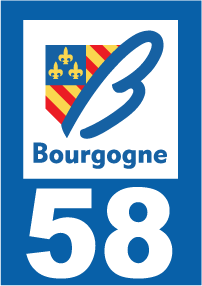 Autocollant plaque immatriculation bourgogne 58 nièvre - Autosignal&eacute;tique