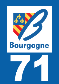 Autocollant plaque immatriculation bourgogne 71 saône et loire - Autosignal&eacute;tique
