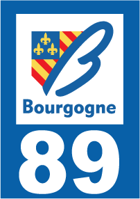 Autocollant plaque immatriculation bourgogne 89 yonne - Autosignaletique