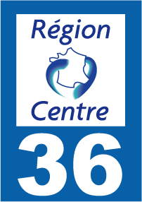 Autocollant plaque immatriculation région centre 36 indre - Autosignal&eacute;tique