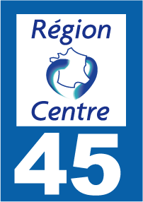 Autocollant plaque immatriculation région centre 45 loiret - Autosignal&eacute;tique