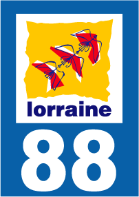 Autocollant plaque immatriculation lorraine 88 vosges - Autosignal&eacute;tique