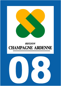 Autocollant plaque immatriculation champagne ardennes 08 ardennes - Autosignalétique