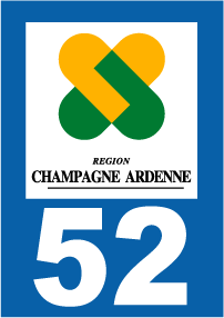 Autocollant plaque immatriculation champagne ardennes 52 haute marne - Autosignal&eacute;tique