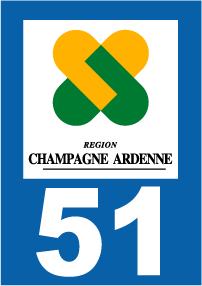 Autocollant plaque immatriculation champagne ardennes 51 marne - Autosignalétique
