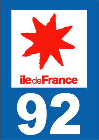 Autocollant plaque immatriculation ile de france 92 haut de seine - Autosignal&eacute;tique
