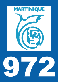 Autocollant plaque immatriculation martinique 972 - Autosignalétique