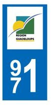 Autocollant plaque immatriculation guadeloupe 971 - Autosignal&eacute;tique