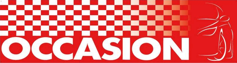 Banderole pvc occasion à damiers rouge - Autosignal&eacute;tique