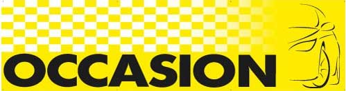 Banderole occasion en maille polyester à damiers jaune et noir