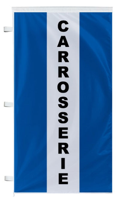 Bannière carrosserie bleue à bandes latérales - Autosignal&eacute;tique