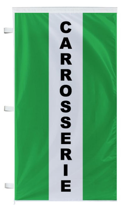 Bannière carrosserie verte à bandes latérales - Autosignalétique