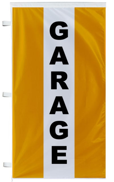 Bannière Garage orange à bandes latérales